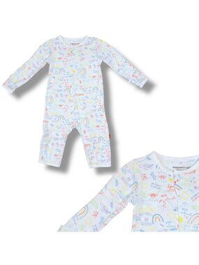 Magnetic Me Baby Soft Modal Rainbow Cactus Print Sleeper Romper Outfit 0-3m
